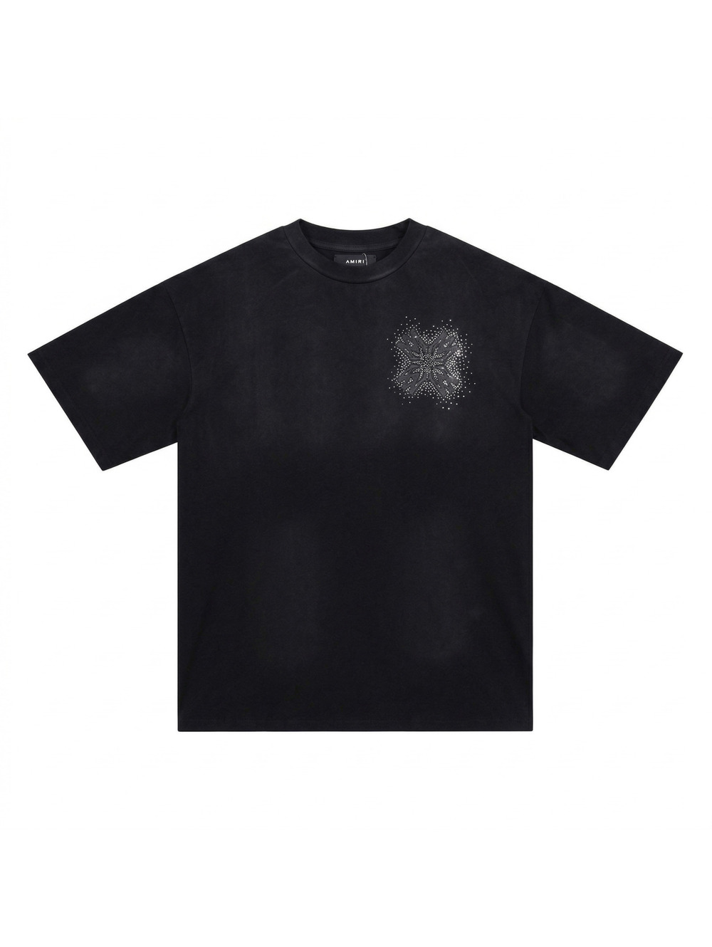 Amiri Rhinestone MA Cross T-Shirt - Vintage Black